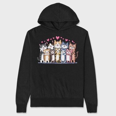 Cute Cats Clan, Hanorac Oversize Barbati (Unisex)