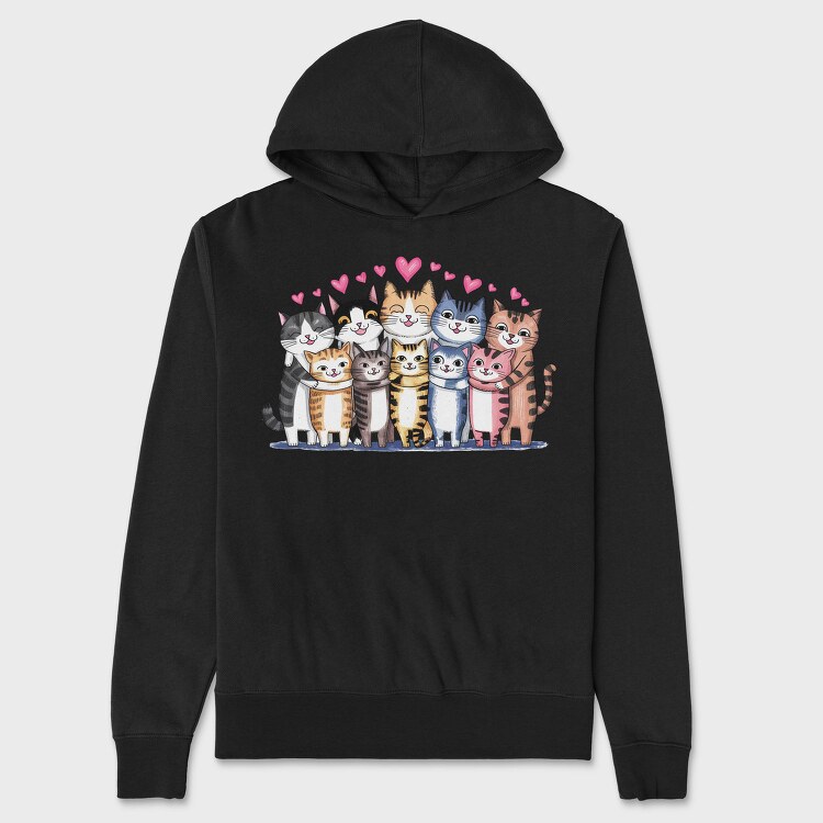 Cute Cats Clan, Hanorac Oversize Barbati (Unisex)