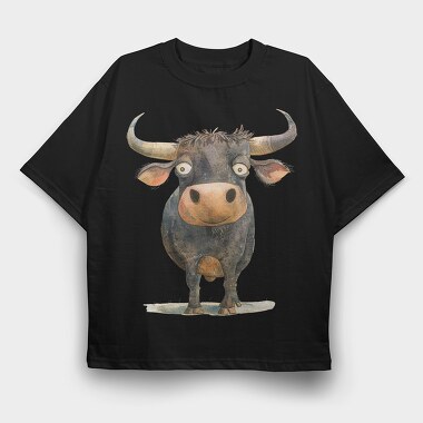 Cow Face Up, Tricou Oversize Barbati (Unisex)