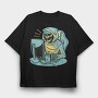 Grim Reaper Working From Home Skull, Tricou Oversize Barbati (Unisex)