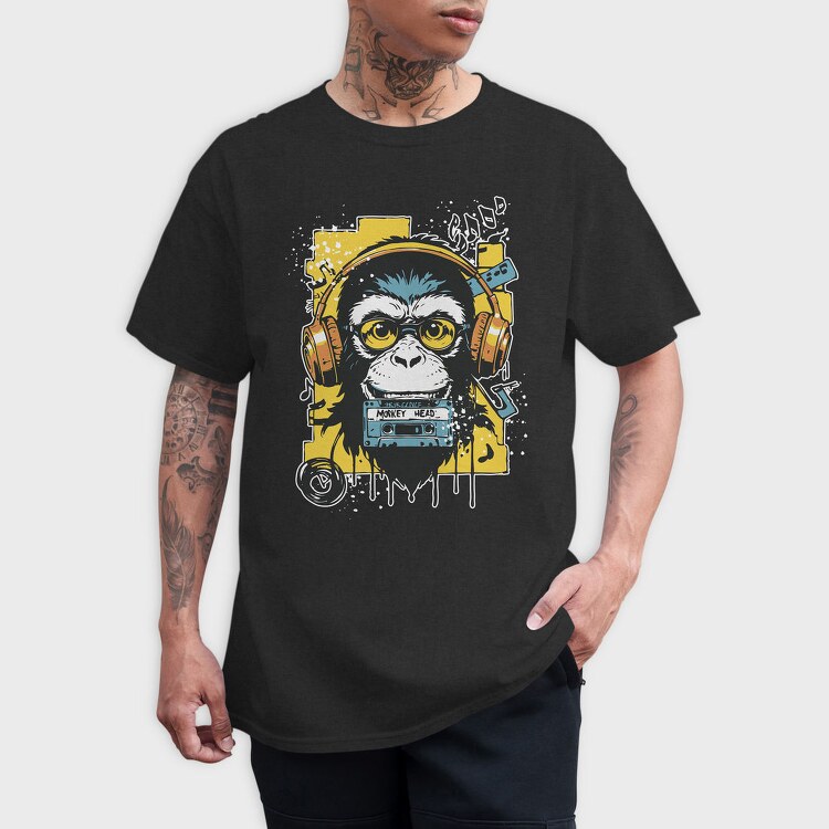 Groovy Monkey Dj Music Head, Tricou Barbati (Unisex)