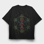 Dna Geometric Flower Of Life, Tricou Oversize Barbati (Unisex)