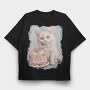 Cat Birthday Party B Day Kitten, Tricou Oversize Barbati (Unisex)