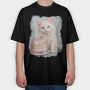 Cat Birthday Party B Day Kitten, Tricou Oversize Barbati (Unisex)
