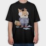 Winter Fox Friend, Tricou Oversize Barbati (Unisex)