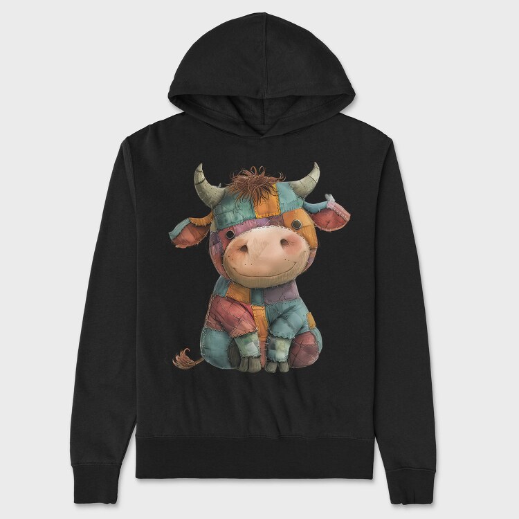 Cute Cow Patchwork, Hanorac Oversize Barbati (Unisex)