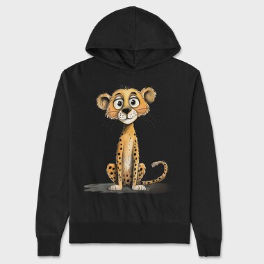 Cute Leopard Sitting, Hanorac Oversize Barbati (Unisex)