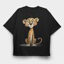 Cute Leopard Sitting, Tricou Oversize Barbati (Unisex)
