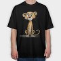 Cute Leopard Sitting, Tricou Oversize Barbati (Unisex)