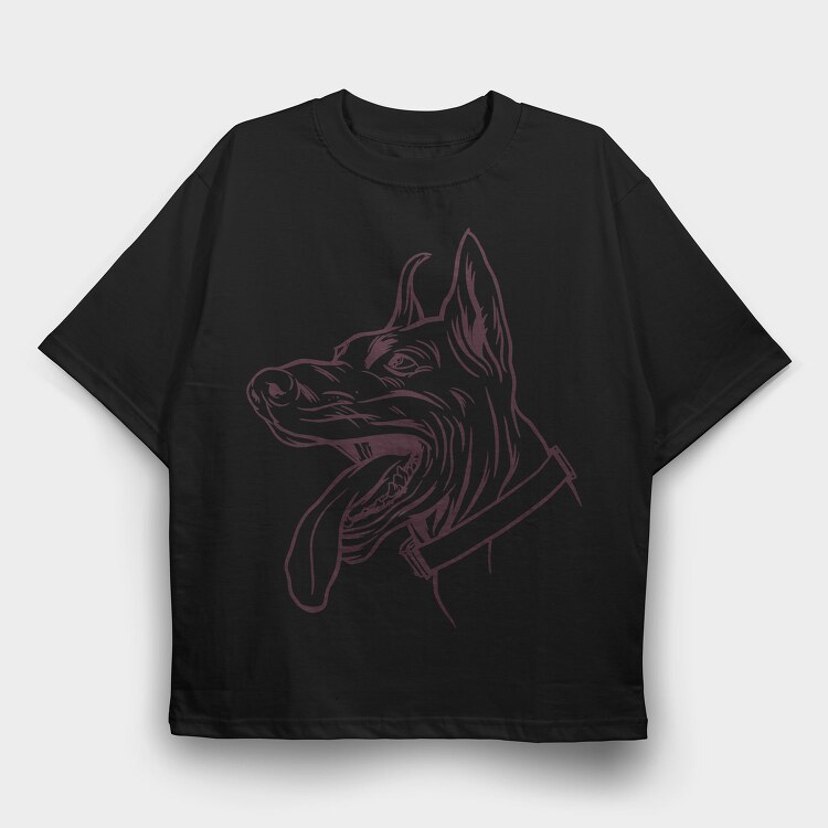 Dobermann Dog, Tricou Oversize Barbati (Unisex)