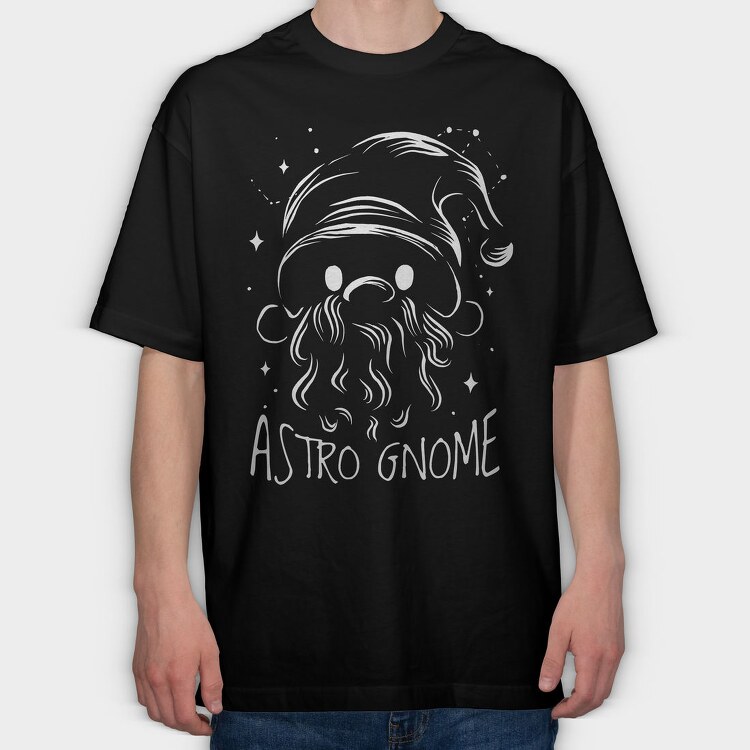 Astro Gnome Astronomer, Tricou Oversize Barbati (Unisex)