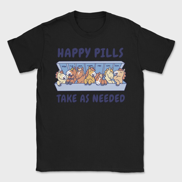Happy Pills Horses, Tricou Barbati (Unisex)