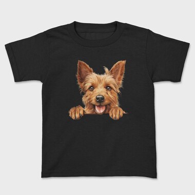 Aussie Terrier Peeking, Tricou Copii