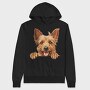 Aussie Terrier Peeking, Hanorac Oversize Barbati (Unisex)