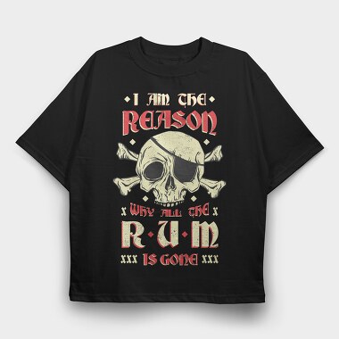 Rum Pirate, Tricou Oversize Barbati (Unisex)