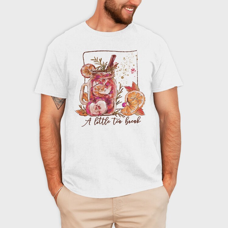 Winter Tea Cozy Drink Watercolor Beverage, Tricou Barbati (Unisex)