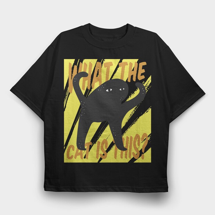 Cat Creature What The, Tricou Oversize Barbati (Unisex)