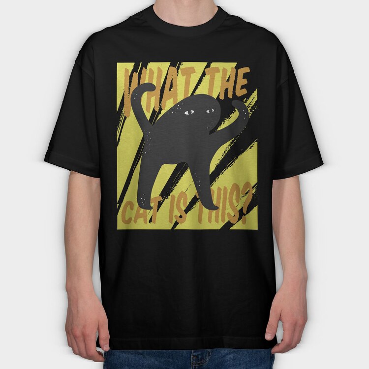 Cat Creature What The, Tricou Oversize Barbati (Unisex)