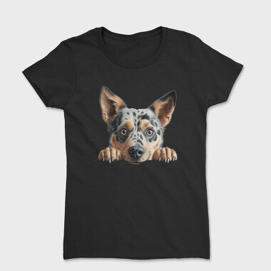Australian Cattle Dog Peeking, Tricou Femei