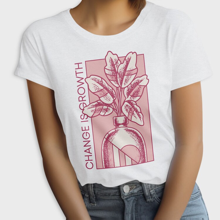 Growth Quote Flower Vase 06, Tricou Femei