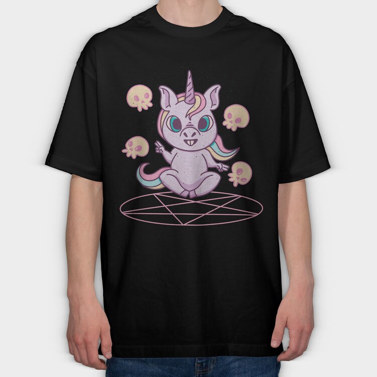 Unicorn Summoning Ritual Summoned, Tricou Oversize Barbati (Unisex)