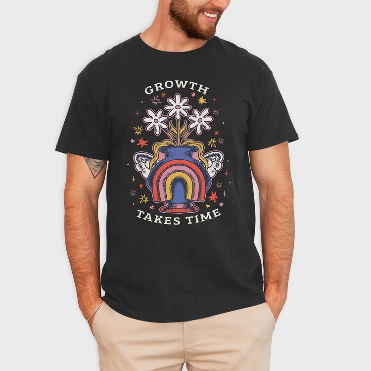 Growth Takes Time Floral Vase 02, Tricou Barbati (Unisex)