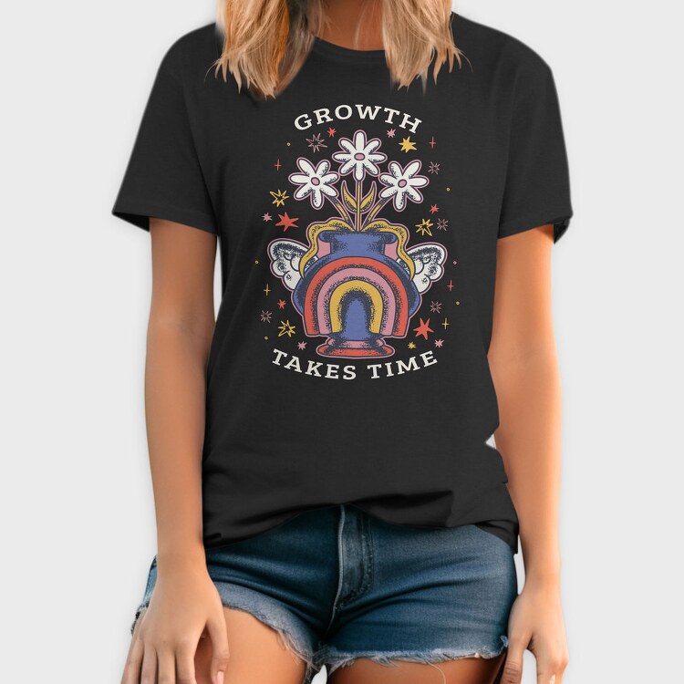 Growth Takes Time Floral Vase 02, Tricou Barbati (Unisex)