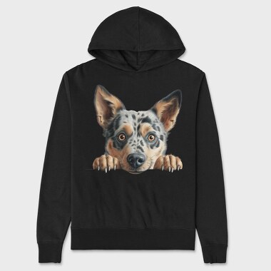 Australian Cattle Dog Peeking, Hanorac Oversize Barbati (Unisex)