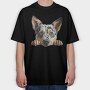 Australian Cattle Dog Peeking, Tricou Oversize Barbati (Unisex)
