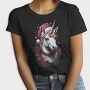 Unicorn With Christmas Hat, Tricou Femei