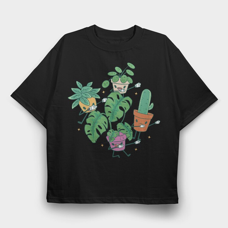 Dabbing Plants Cute, Tricou Oversize Barbati (Unisex)