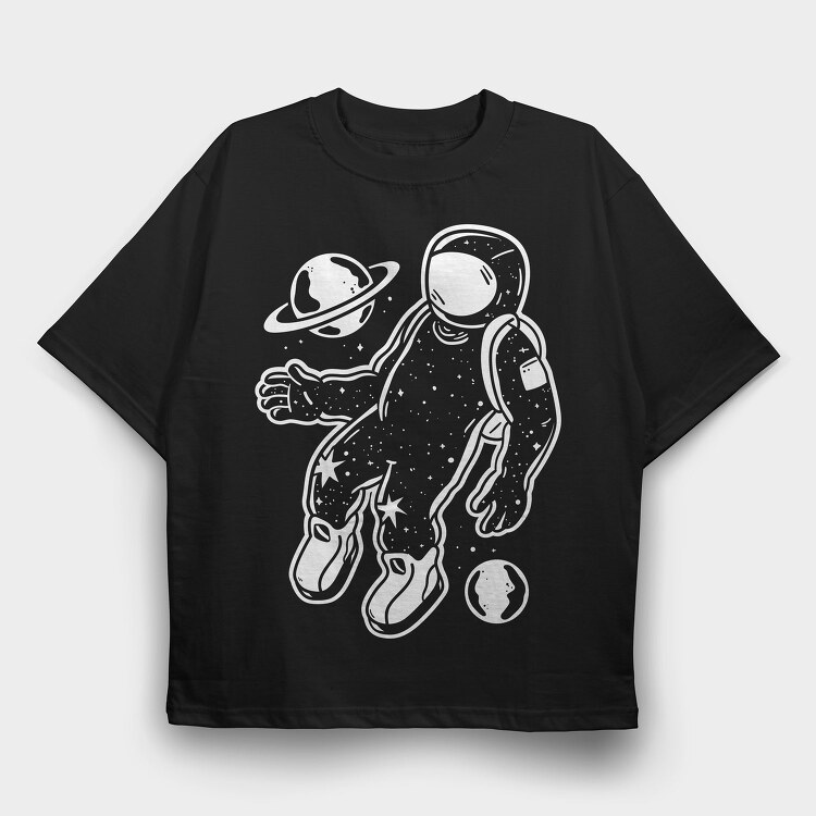 Astronaut Floating Space Galaxy, Tricou Oversize Barbati (Unisex)