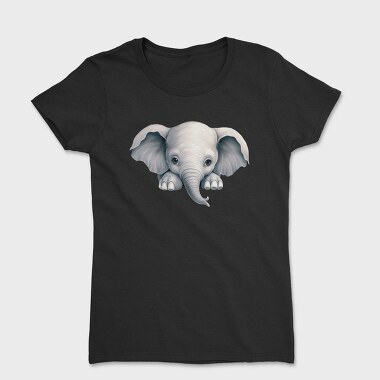 Baby Elephant Peeking, Tricou Femei