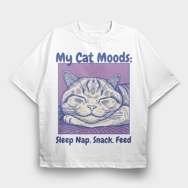 Cat Nap Mood, Tricou Oversize Barbati (Unisex)