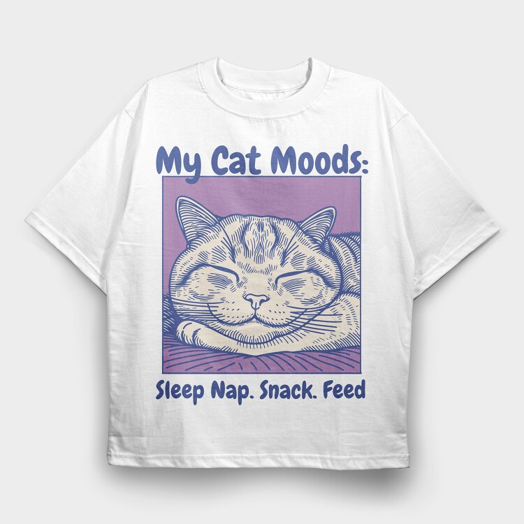 Cat Nap Mood, Tricou Oversize Barbati (Unisex)