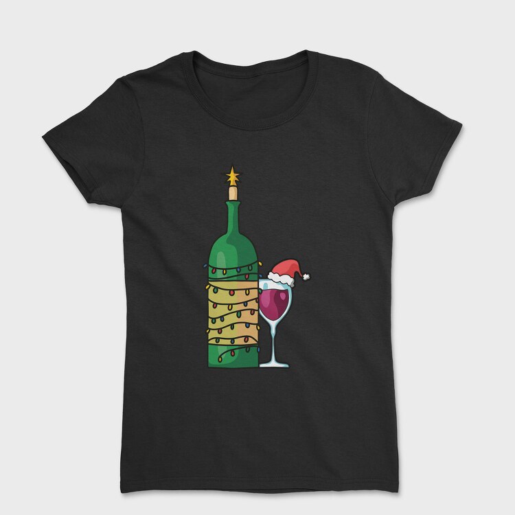 Christmas Wine Glass, Tricou Femei