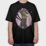 Dachshund Dog Pink Bow Dachsund Riveter Girl, Tricou Oversize Barbati (Unisex)