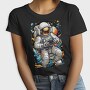 Astronaut Gamer In Cosmic Hues, Tricou Femei