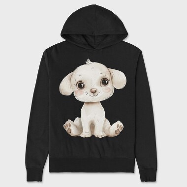 Cute Puppy Sitting, Hanorac Oversize Barbati (Unisex)