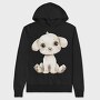 Cute Puppy Sitting, Hanorac Oversize Barbati (Unisex)