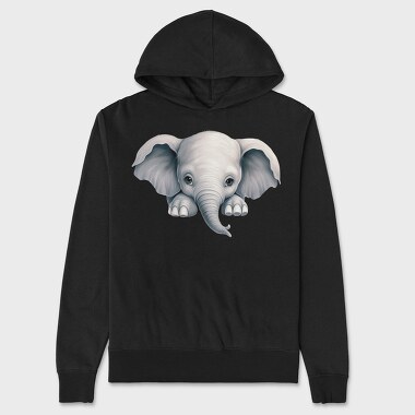 Baby Elephant Peeking, Hanorac Oversize Barbati (Unisex)