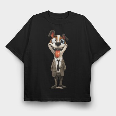 Cute Dog Suit, Tricou Oversize Barbati (Unisex)
