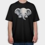 Baby Elephant Peeking, Tricou Oversize Barbati (Unisex)