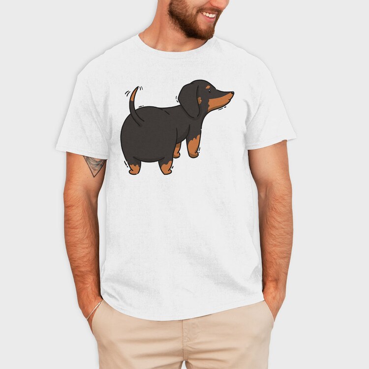 Dachshund Dog, Tricou Barbati (Unisex)