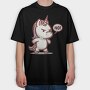 Grumpy Denial Unicorn No, Tricou Oversize Barbati (Unisex)