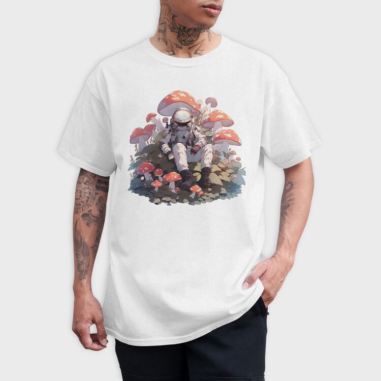 Astronaut On Mushroom Planet, Tricou Barbati (Unisex)