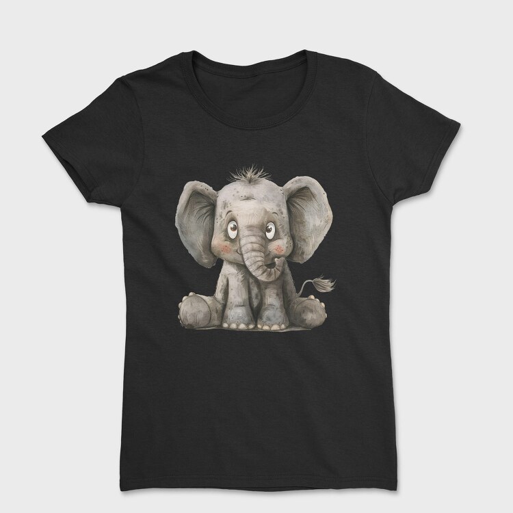 Baby Elephant Sitting, Tricou Femei