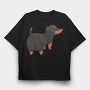 Dachshund Dog, Tricou Oversize Barbati (Unisex)