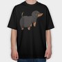 Dachshund Dog, Tricou Oversize Barbati (Unisex)