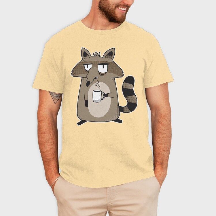 Grumpy Raccoon Coffee, Tricou Barbati (Unisex)